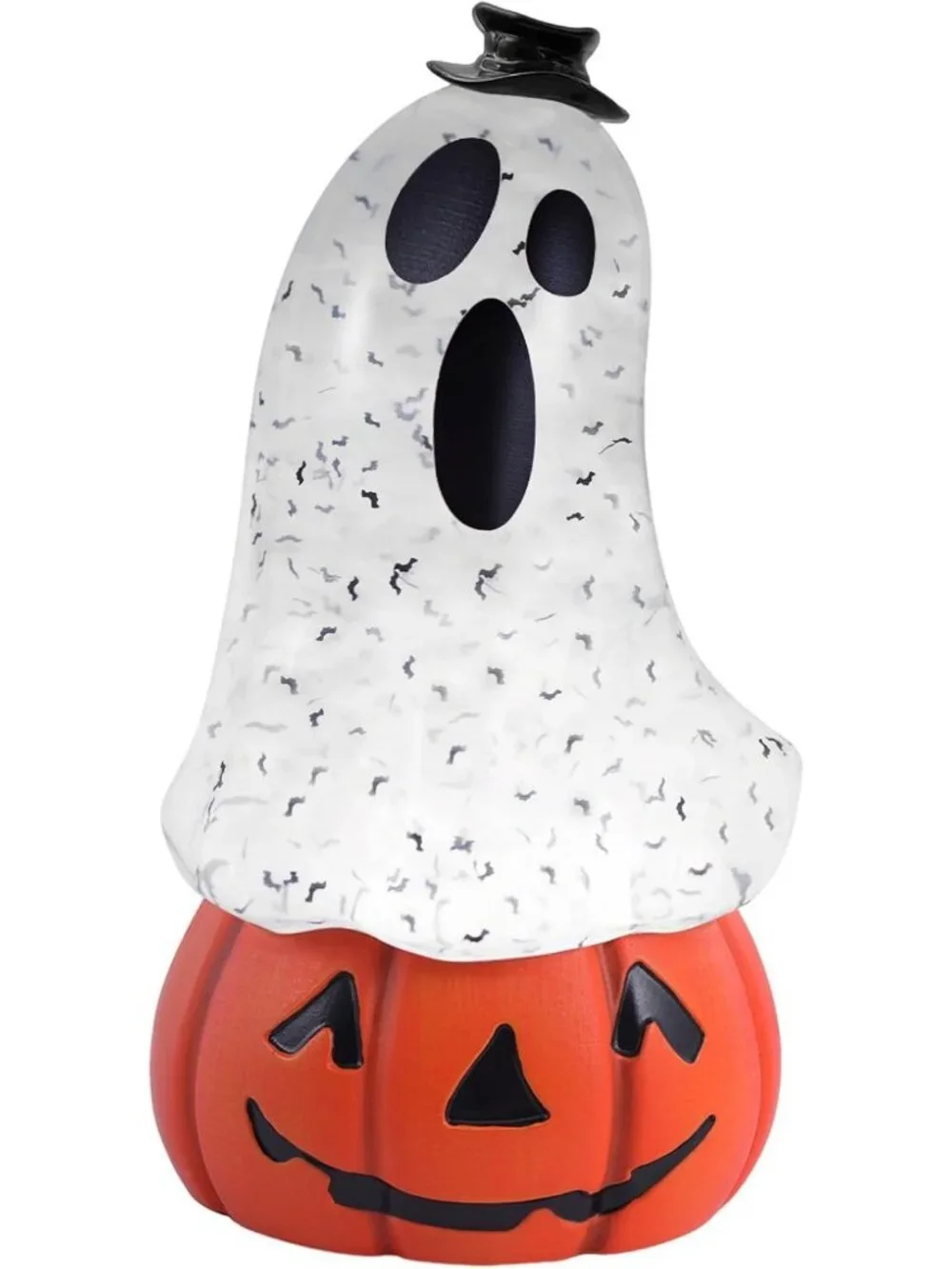 Spooky Halloween Snow Globe Lantern with Ghost & Pumpkin | Musical Glitter Decor